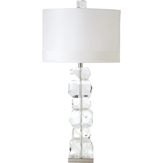Stacked Gemstone Lamp by Global Views. Made from crystal, nickel in a modern style.