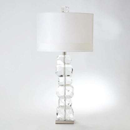 Stacked Gemstone Lamp by Global Views. Made from crystal, nickel in a modern style.