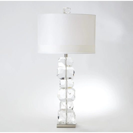 Stacked Gemstone Lamp by Global Views. Made from crystal, nickel in a modern style.