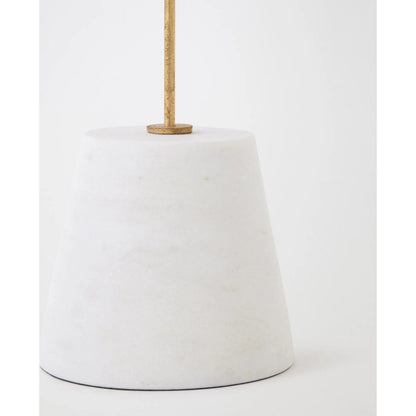 Shells on Marble by Global Views in miter, brass. Made from cast iron, white marble in a coastal style.