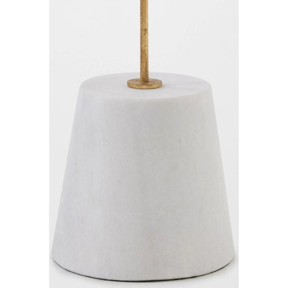 Shells on Marble by Global Views in miter, brass. Made from cast iron, white marble in a coastal style.