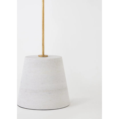 Shells on Marble by Global Views in miter, brass. Made from cast iron, white marble in a coastal style.