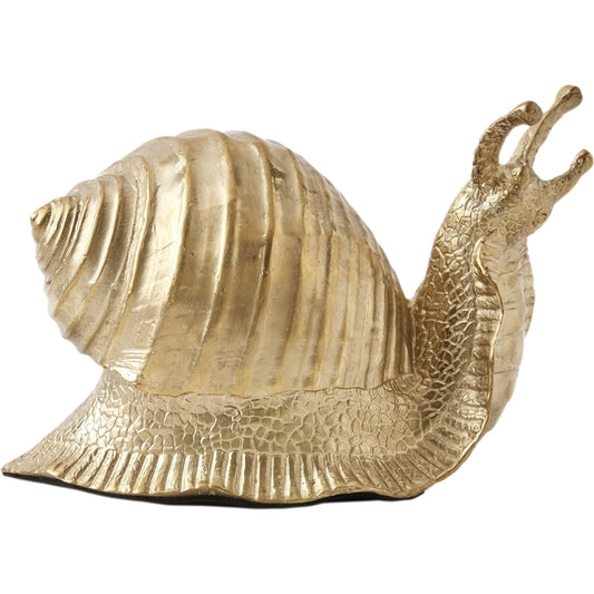 Snail Sculpture by Global Views in brass. Made from cast brass in a rustic style.