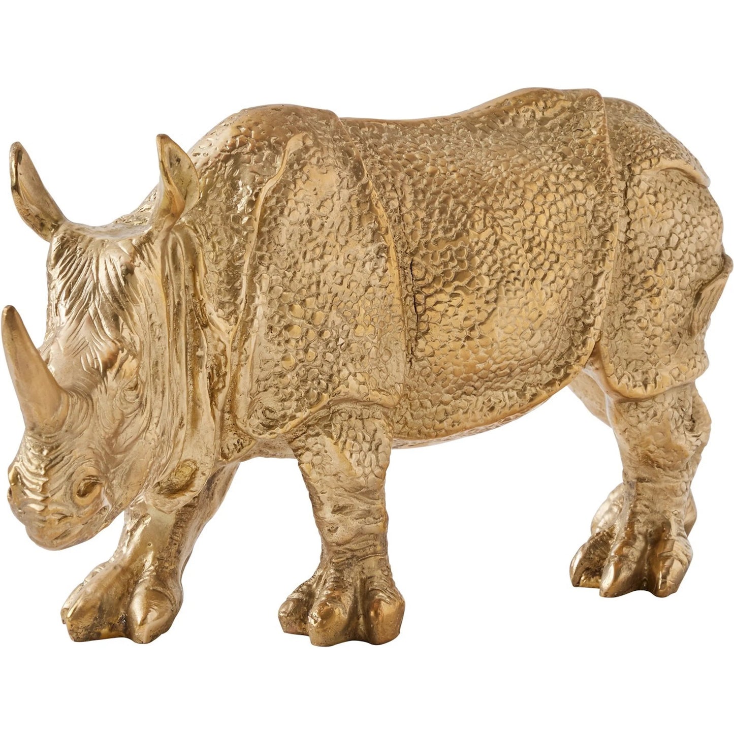 001 SI-2523869 | Primary Silo | Rhino Sculpture by Global Views in brass. Made from cast brass in a modern style.