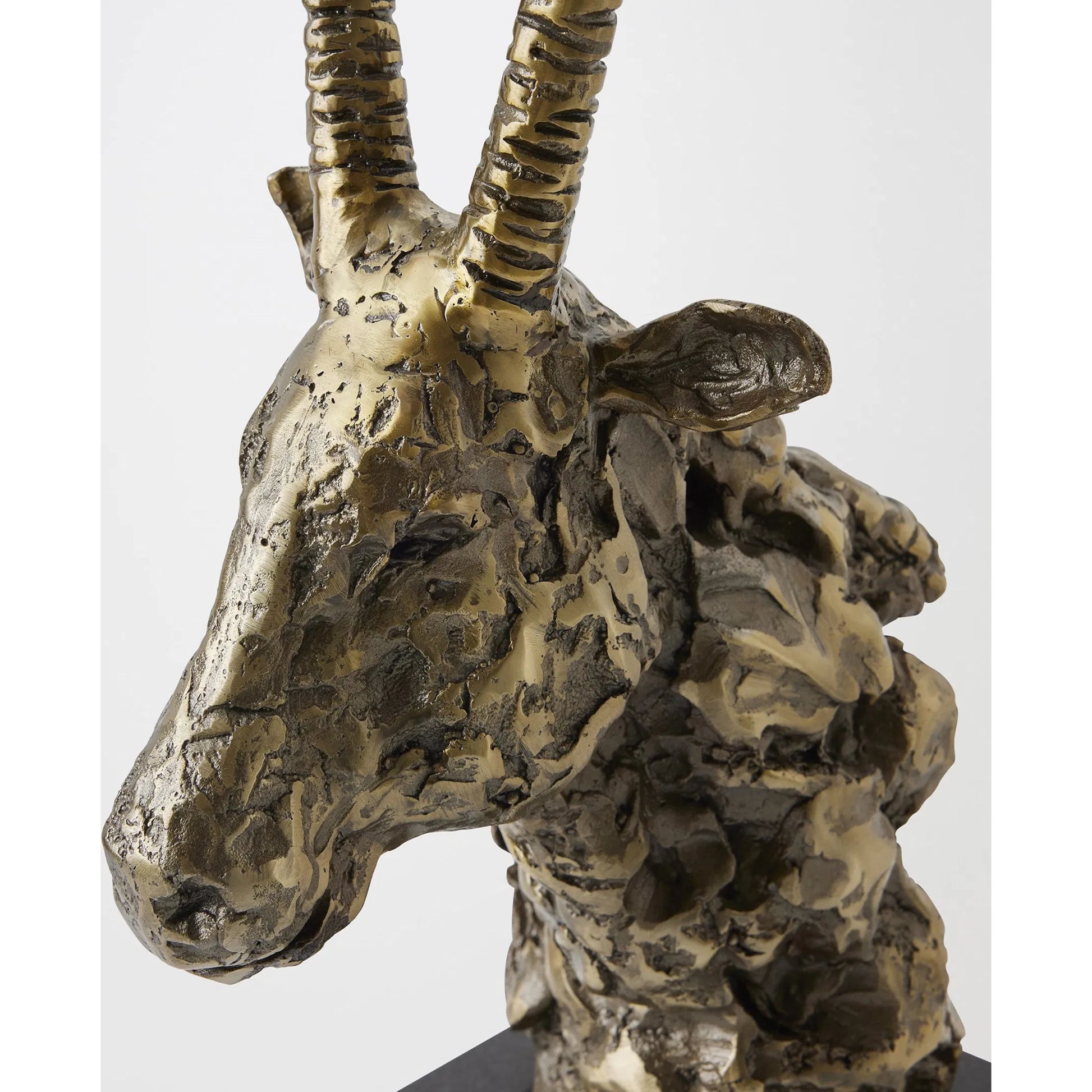Textured Antelope by Global Views in bronze. Made from cast iron, granite in a rustic style.