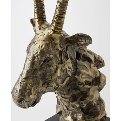 Textured Antelope by Global Views in bronze. Made from cast iron, granite in a rustic style.