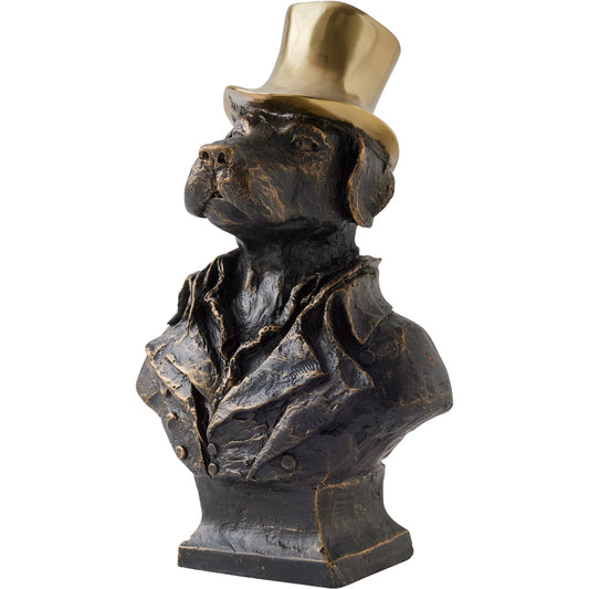 Labrador with Brass Hat by Global Views. Made from cast iron in a rustic style.