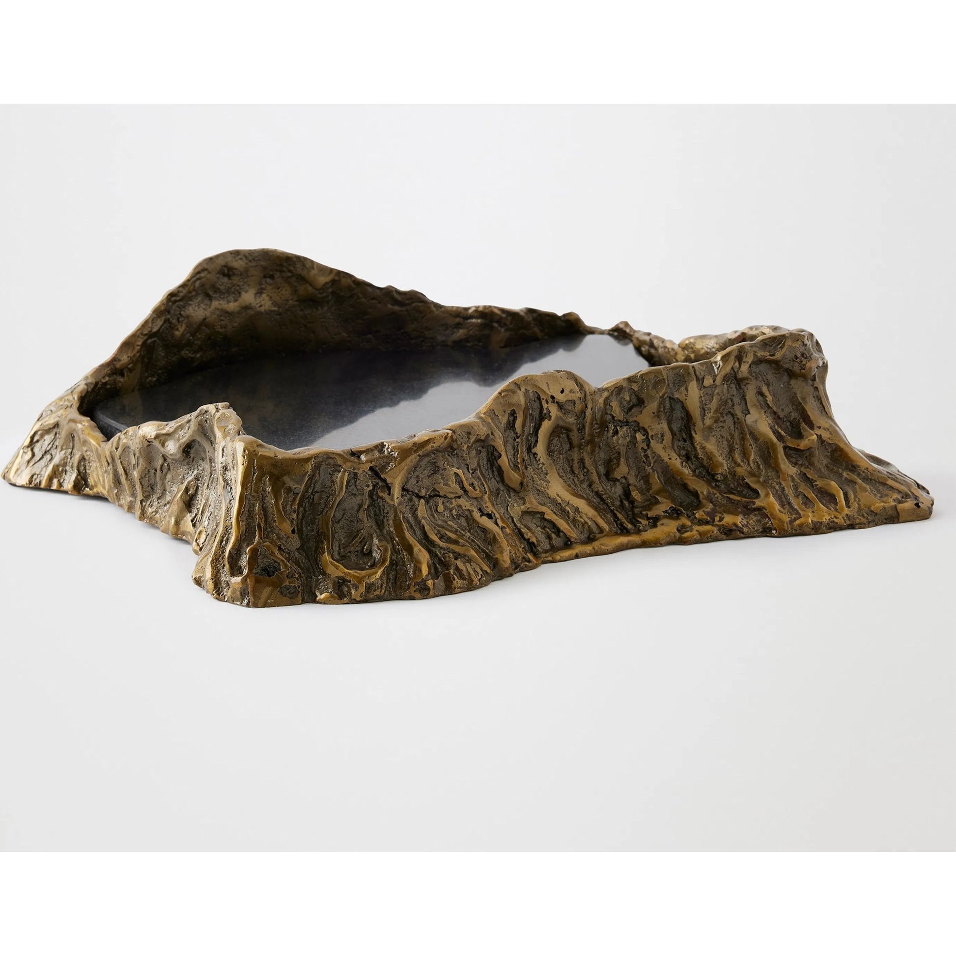 Sequoia Tray by Global Views in brass, black. Made from cast iron, granite in a cottage & farmhouse style.
