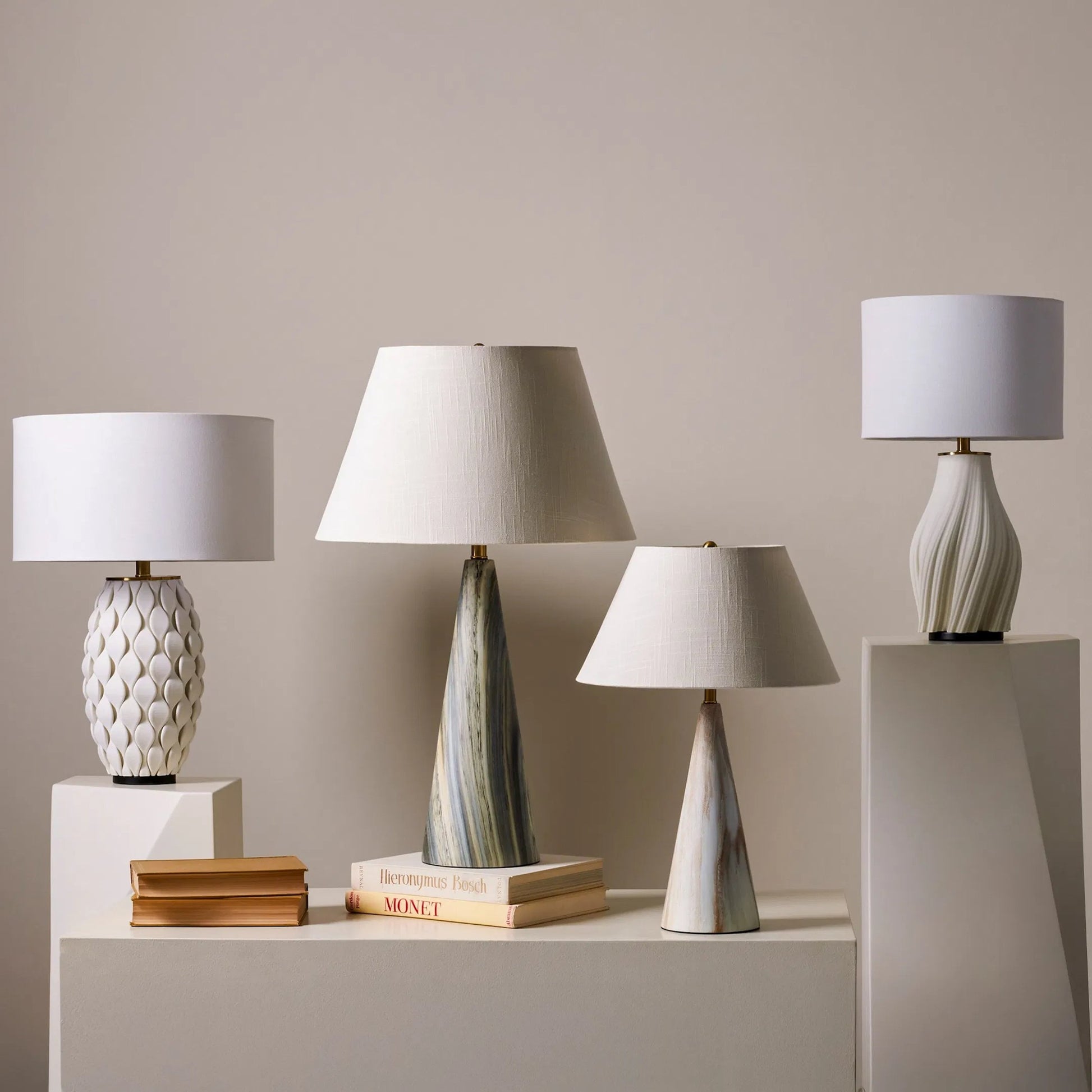 Conical Lamp by Global Views. Made from concrete in a modern style.