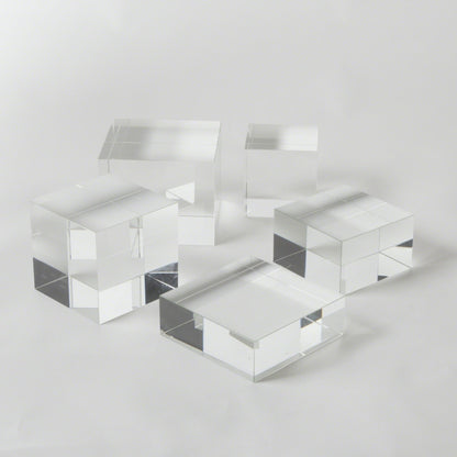Crystal Cube Riser by Global Views. Made from crystal in a modern style.
