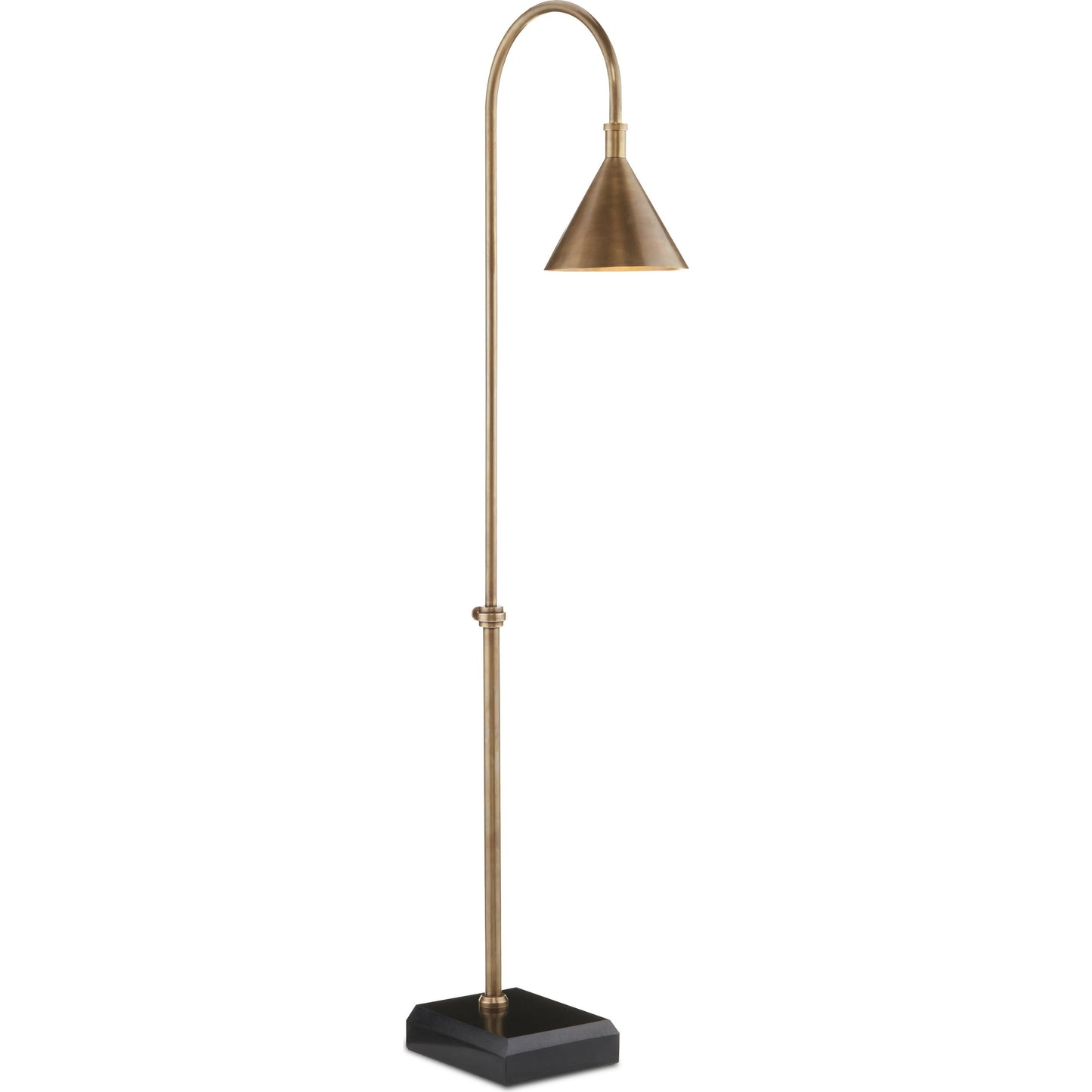 001 SI-1894620 | Additional Silo | Vision Floor Lamp by Currey and Company in vintage brass, black. Made from brass, granite in a transitional style.