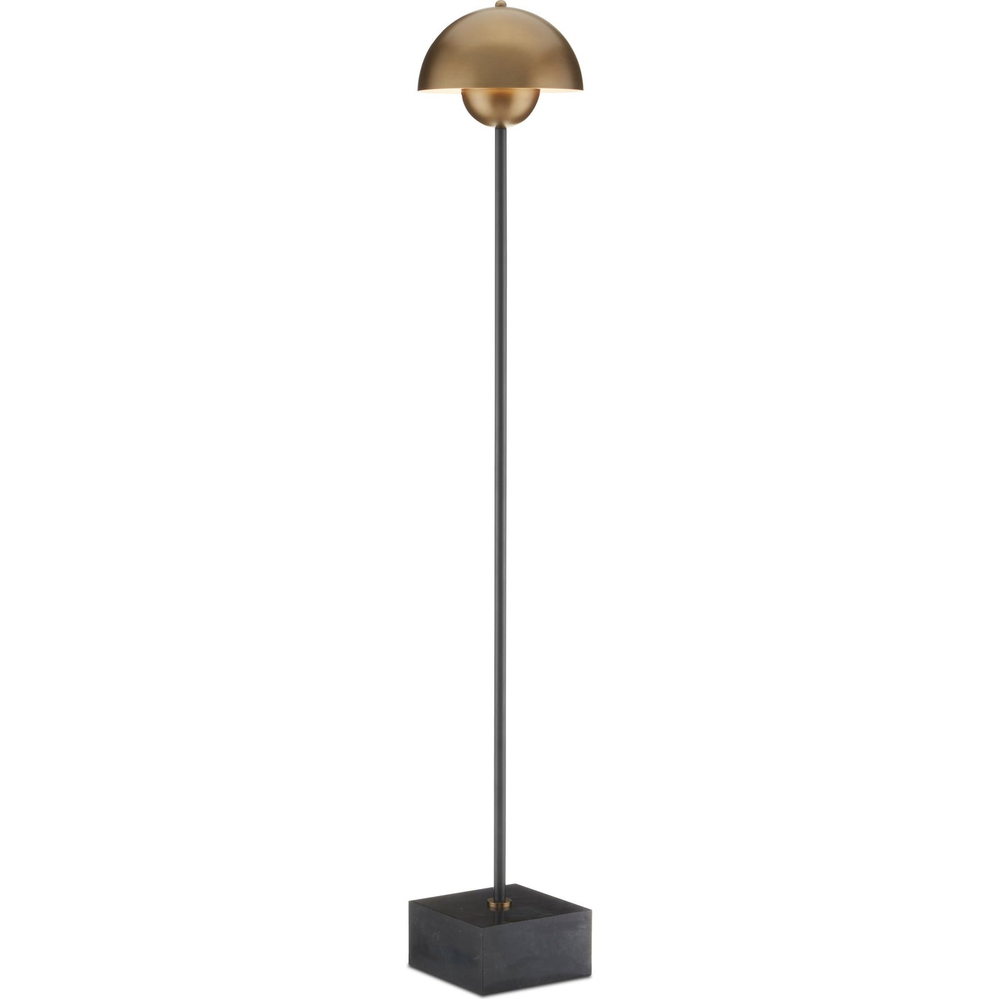 002 SI-1894378 | Additional Silo | La Rue Floor Lamp by Currey and Company in brushed brass, black. Made from metal, marble in a modern style.