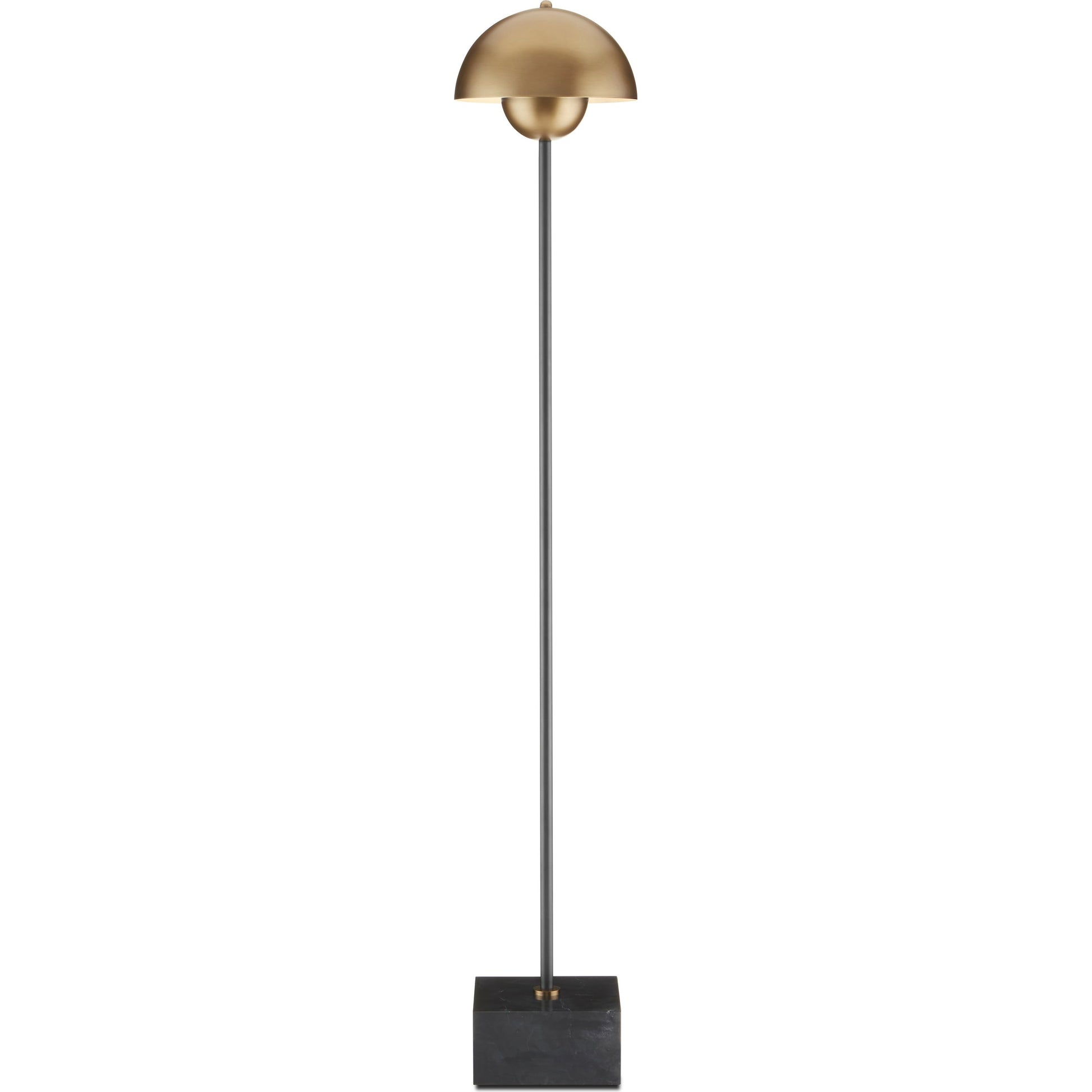 La Rue Floor Lamp by Currey and Company in brushed brass, black. Made from metal, marble in a modern style.