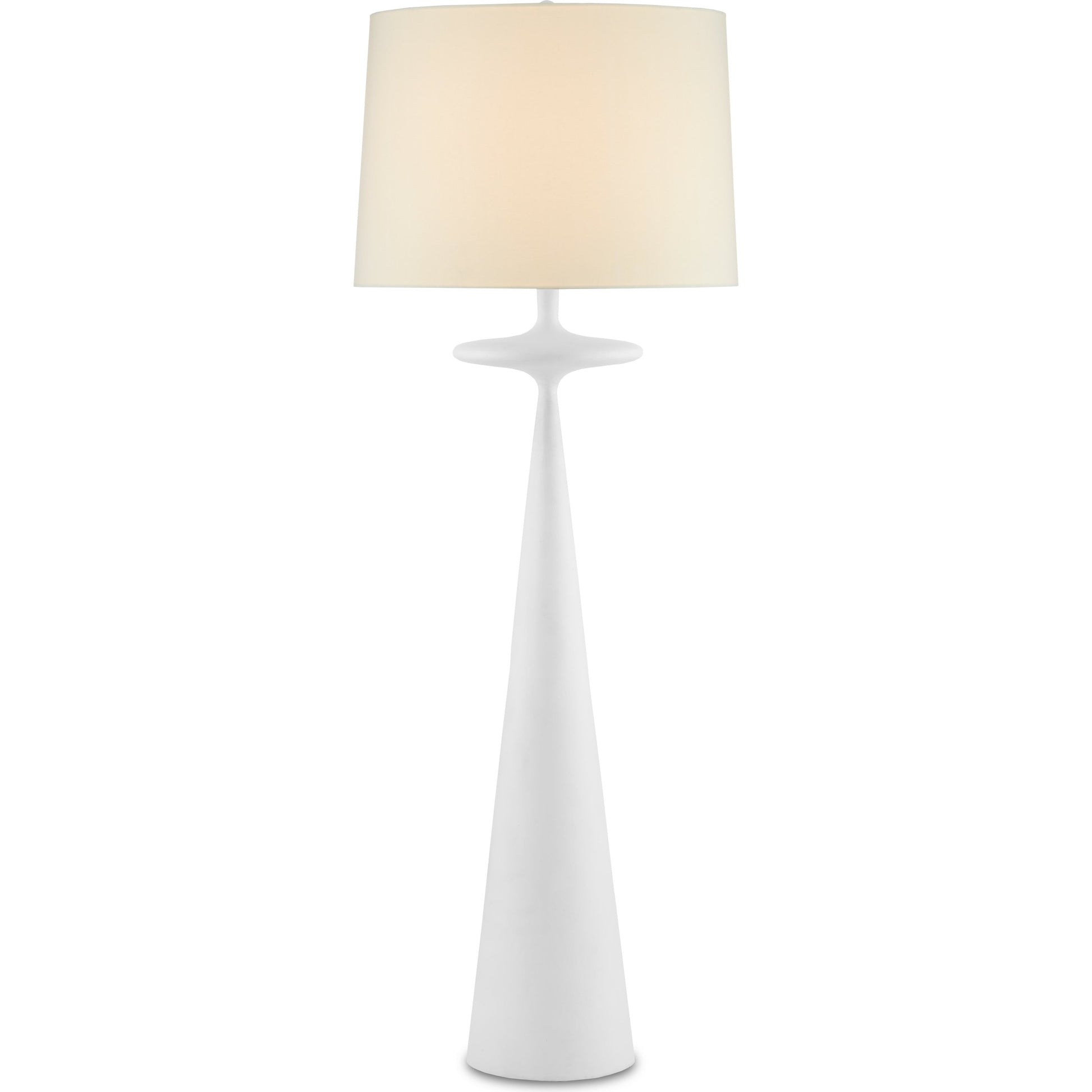 Giacomo Floor Lamp by Currey and Company in gesso white. Made from cast aluminum in a modern style.