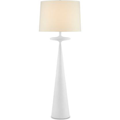 Giacomo Floor Lamp by Currey and Company in gesso white. Made from cast aluminum in a modern style.