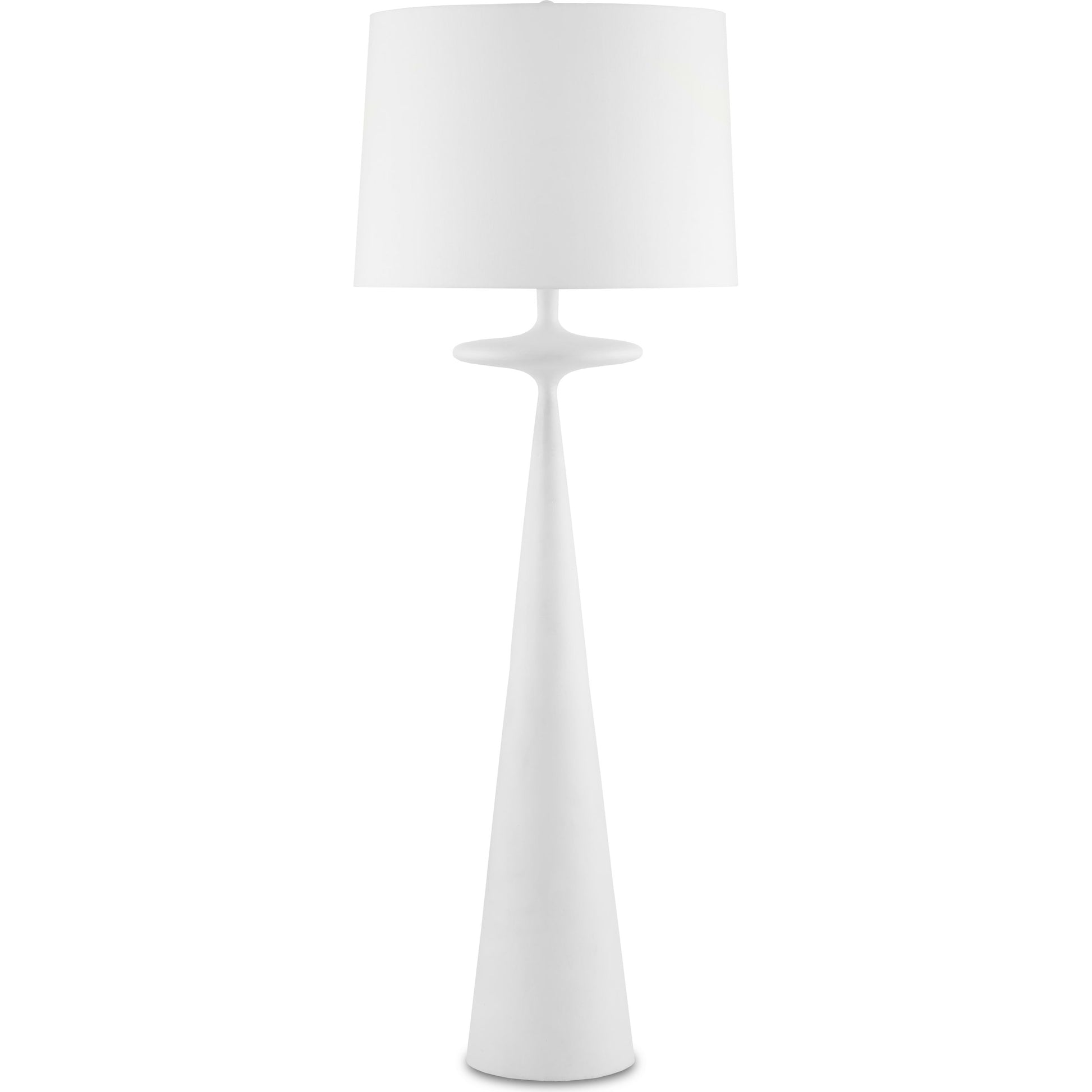 Giacomo Floor Lamp by Currey and Company in gesso white. Made from cast aluminum in a modern style.