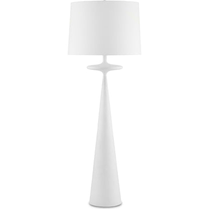Giacomo Floor Lamp by Currey and Company in gesso white. Made from cast aluminum in a modern style.