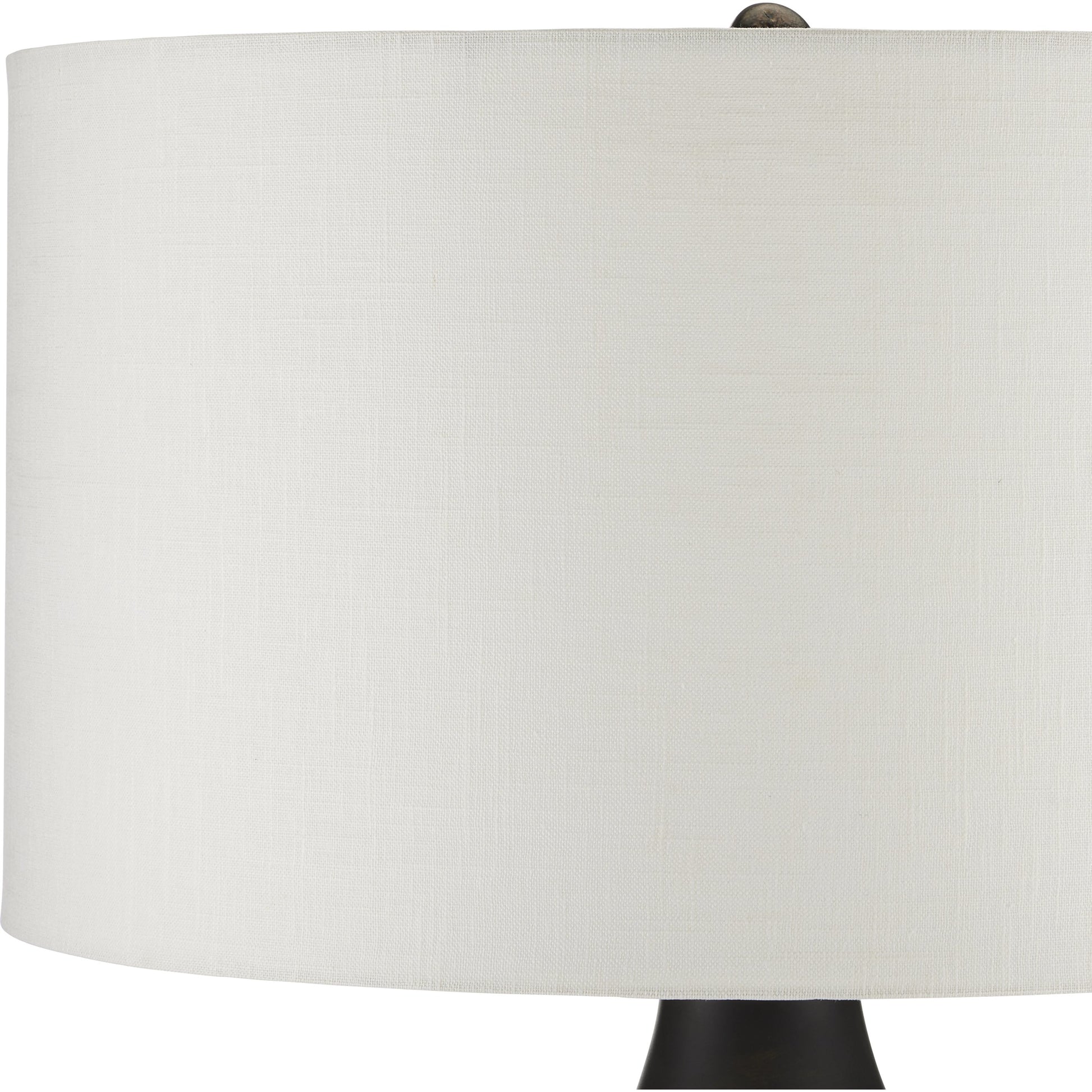 Brigadier Floor Lamp by Currey and Company in antique brass, black, whitewash. Made from aluminum in a modern style.