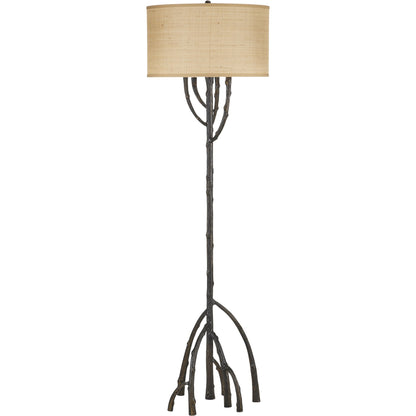 Mangrove Floor Lamp by Currey and Company in bronze. Made from cast aluminum in a cottage & farmhouse style.