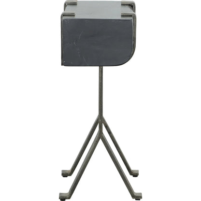 Equestrian Tack Drink Table by Fairfield Chair in black and antique zinc. Made from mango solids, iron in a unique style.