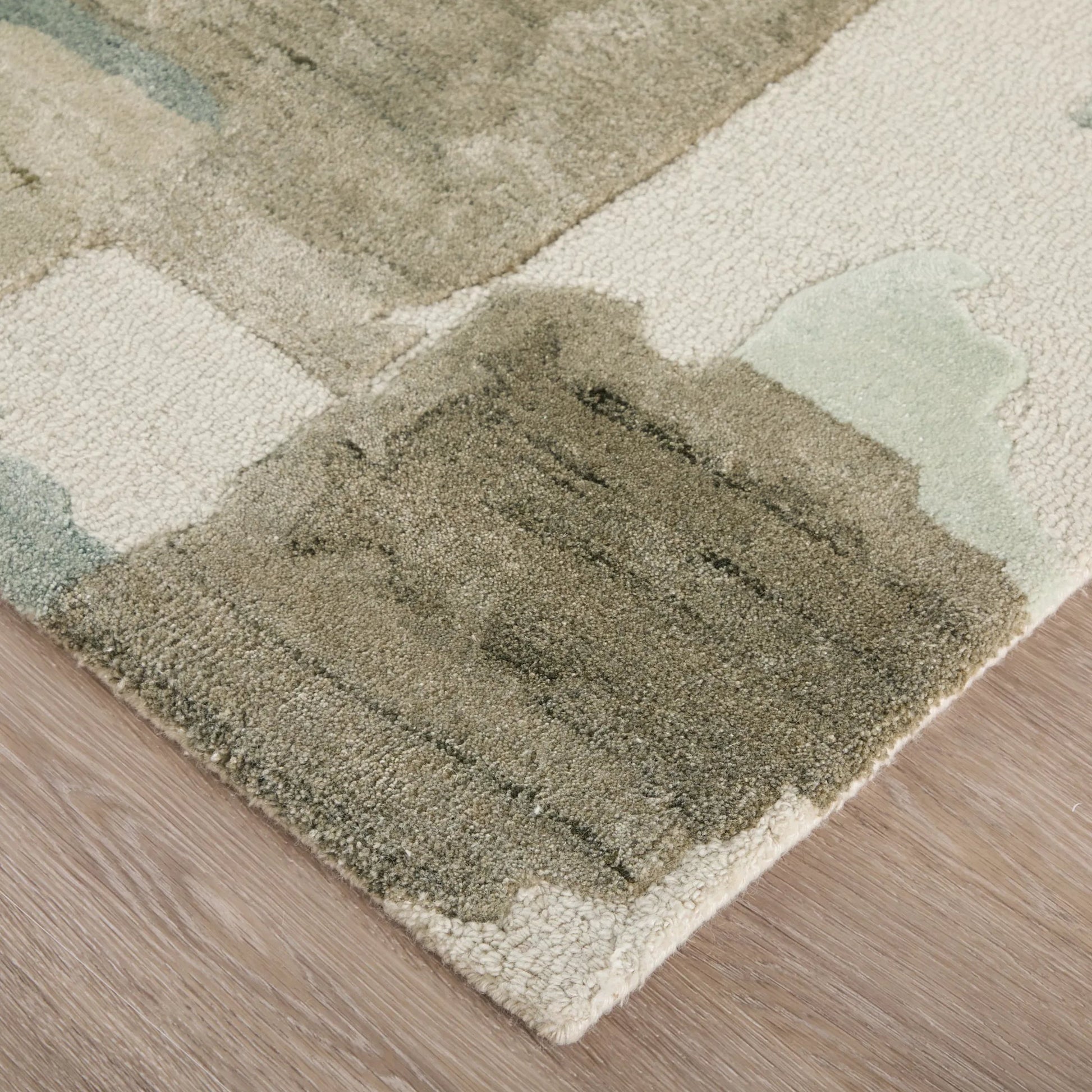 Kendall KDL8A59F Rug by Feizy in green, brown, ivory. Made from viscose, wool in a unique style.