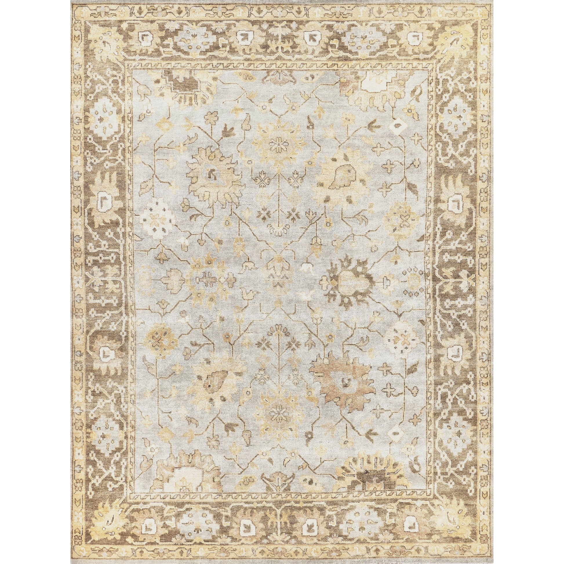 Antique Weave Oushak 8001 Rug by Exquisite Rugs in light blue, brown. Made from new zealand wool in a unique style.