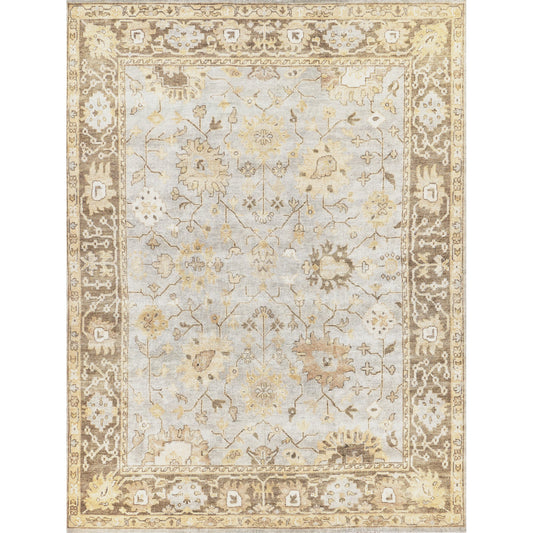 Antique Weave Oushak 8001 Rug by Exquisite Rugs in light blue, brown. Made from new zealand wool in a unique style.