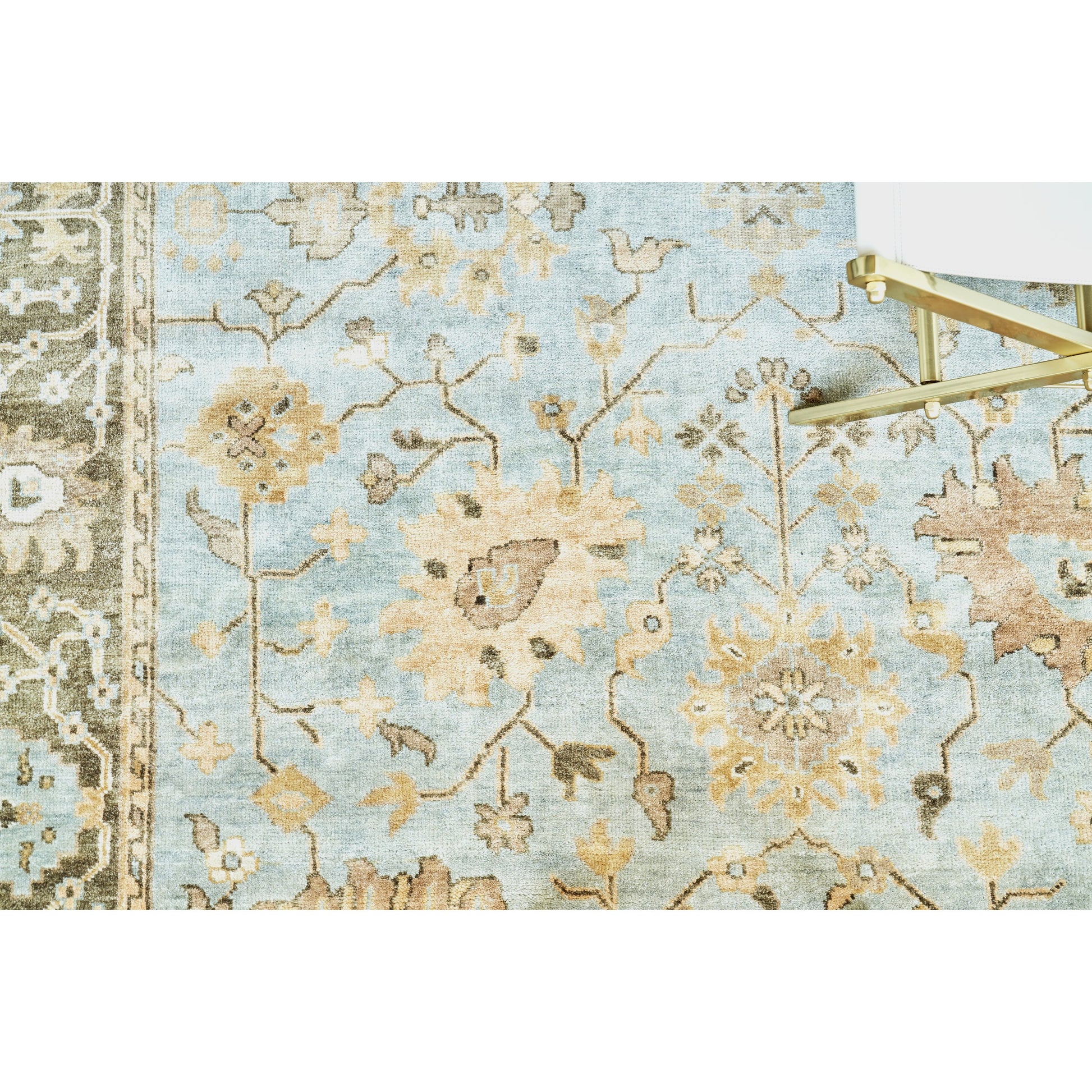 Antique Weave Oushak 8001 Rug by Exquisite Rugs in light blue, brown. Made from new zealand wool in a unique style.