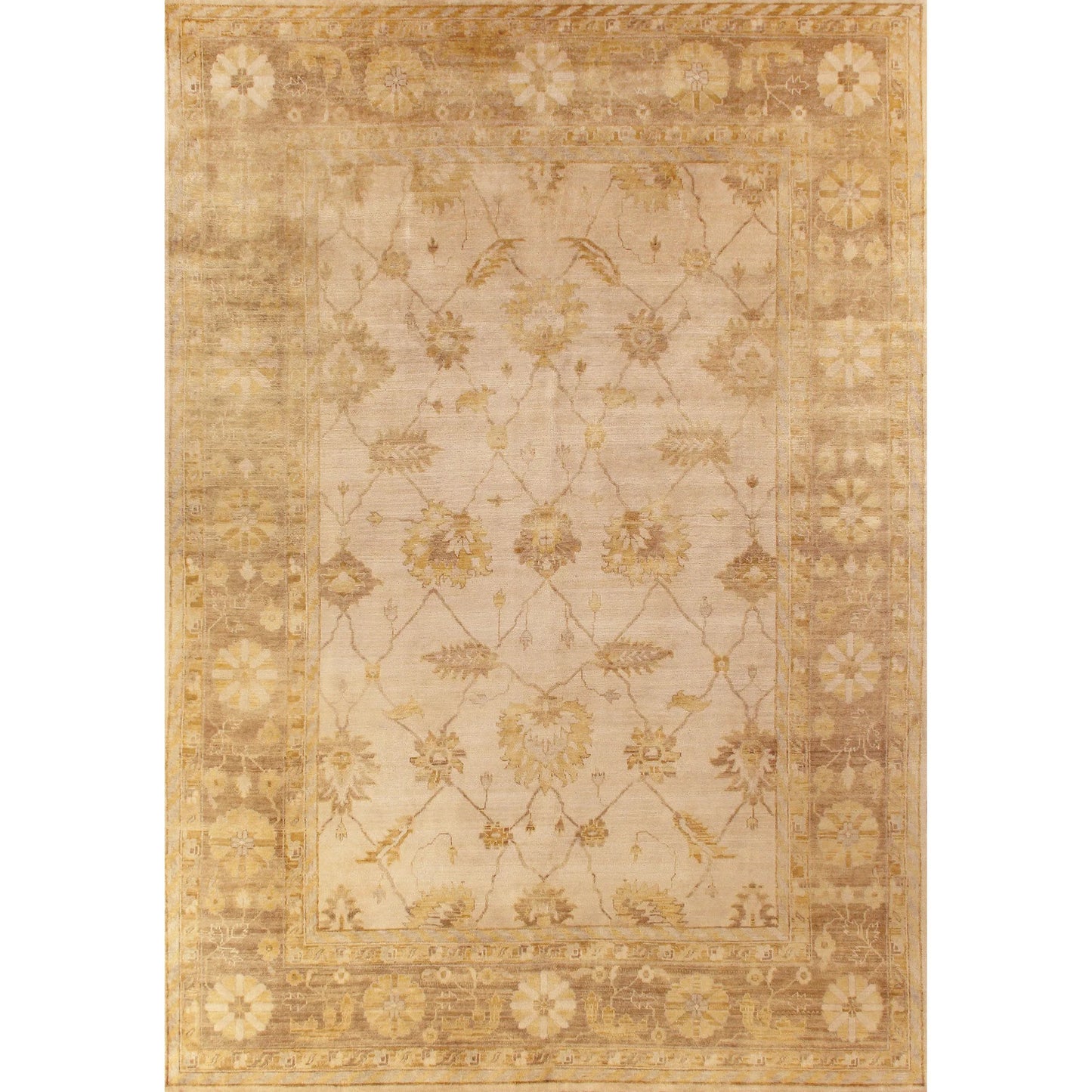 001 SI-2385742,SI-2385743 | Primary Silo | Antique Weave Oushak Rug VIII by Exquisite Rugs in ivory, brown, rust. Made from new zealand wool in a unique style.