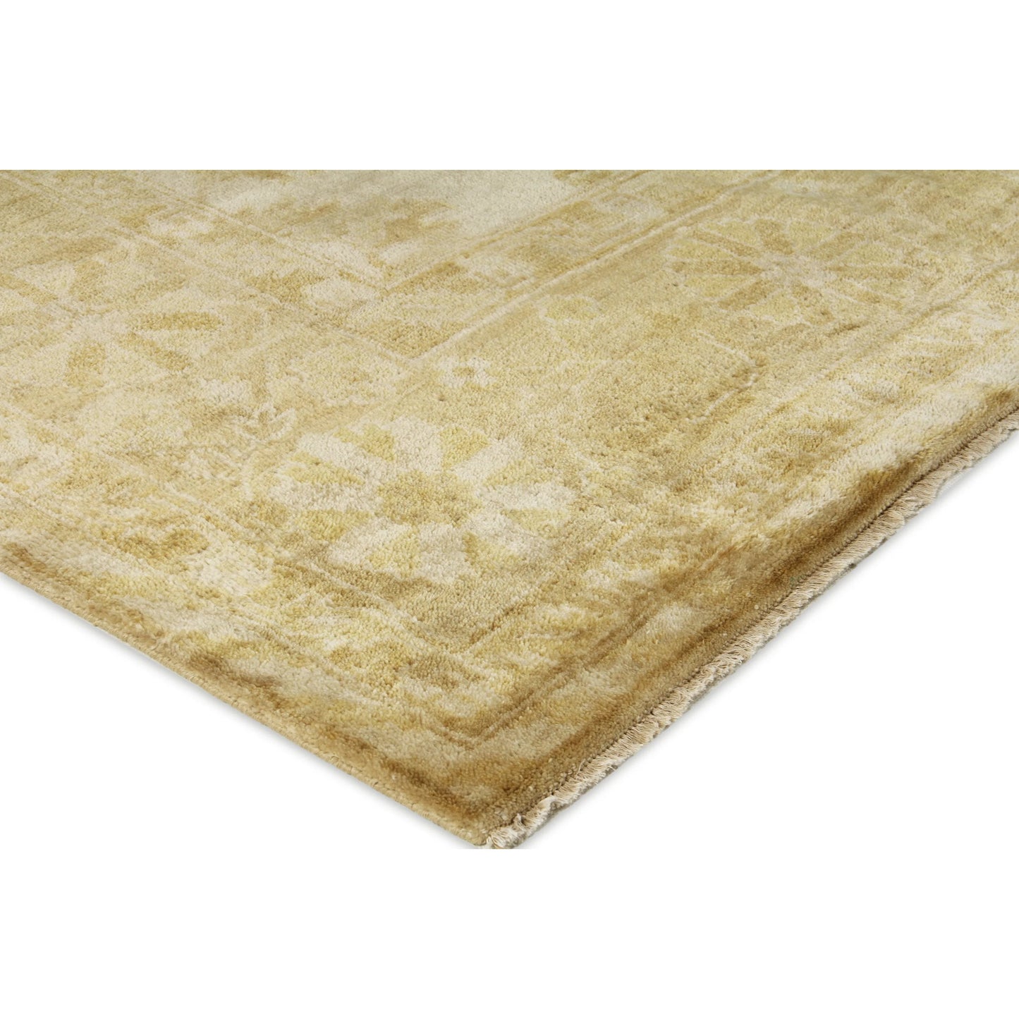 017 SI-2385742,SI-2385743 | Closeup | Antique Weave Oushak Rug VIII by Exquisite Rugs in ivory, brown, rust. Made from new zealand wool in a unique style.