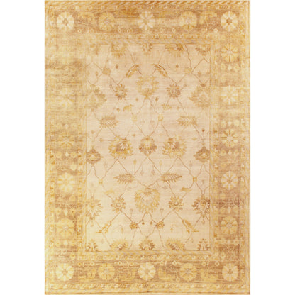 Antique Weave Oushak Rug VIII by Exquisite Rugs in ivory, brown, rust. Made from new zealand wool in a unique style.