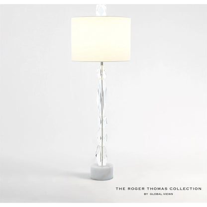 Facette Lamp W/White Marble Base by Global Views. Made from crystal, white marble in a eclectic & global style.