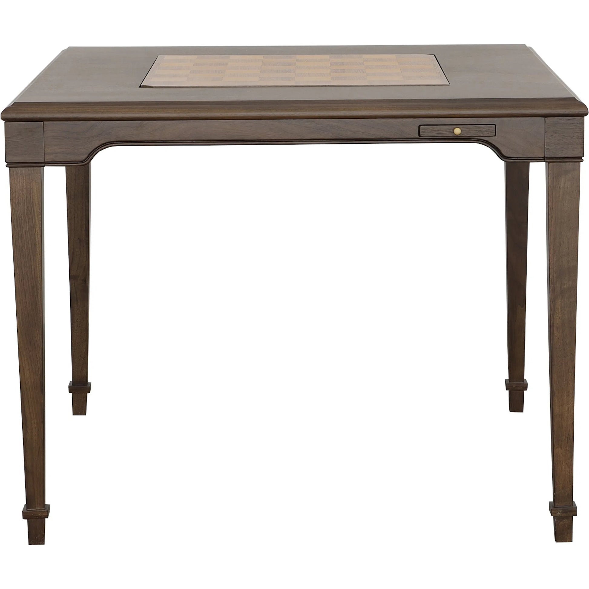 Oscar Activity Table by Fairfield Chair in brown and hazelnut. Made from walnut solids, veneers in a unique style.