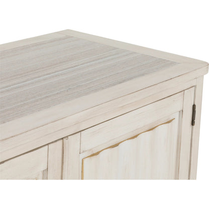 Matteo Aria Four Door Credenza by Fairfield Chair. Made from crystal wood grain stone, beech solids, veneers in a unique style.