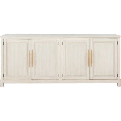 Matteo Aria Four Door Credenza by Fairfield Chair. Made from crystal wood grain stone, beech solids, veneers in a unique style.