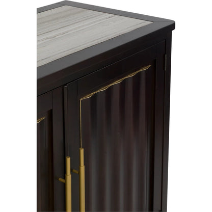 Matteo Aria Four Door Credenza by Fairfield Chair. Made from crystal wood grain stone, beech solids, veneers in a unique style.