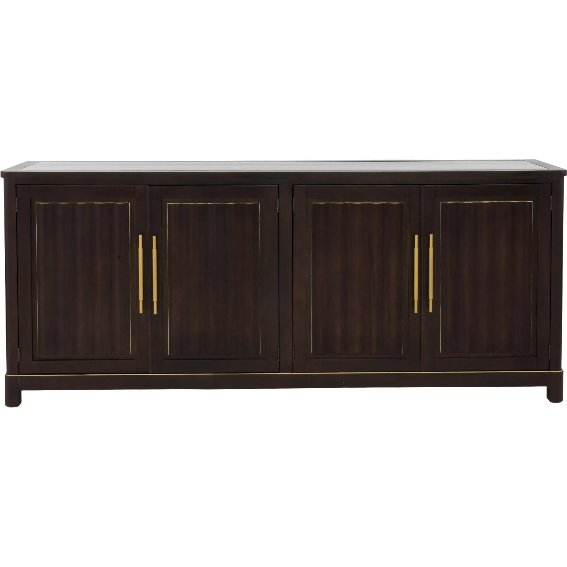 Matteo Aria Four Door Credenza by Fairfield Chair. Made from crystal wood grain stone, beech solids, veneers in a unique style.