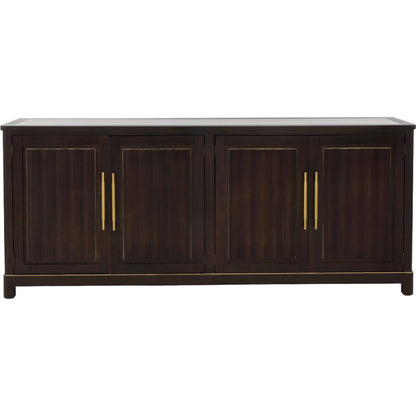 Matteo Aria Four Door Credenza by Fairfield Chair. Made from crystal wood grain stone, beech solids, veneers in a unique style.