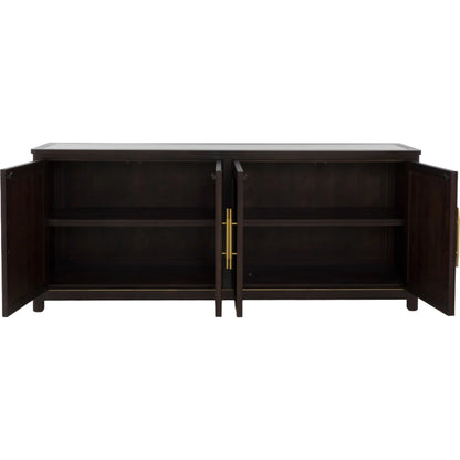 Matteo Aria Four Door Credenza by Fairfield Chair. Made from crystal wood grain stone, beech solids, veneers in a unique style.