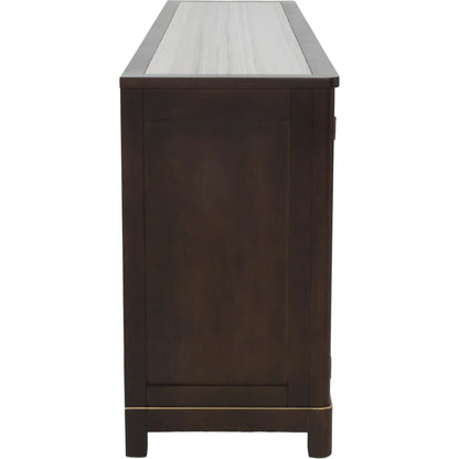 Matteo Aria Four Door Credenza by Fairfield Chair. Made from crystal wood grain stone, beech solids, veneers in a unique style.