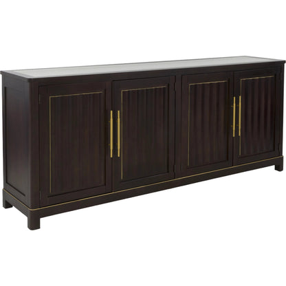 Matteo Aria Four Door Credenza by Fairfield Chair. Made from crystal wood grain stone, beech solids, veneers in a unique style.