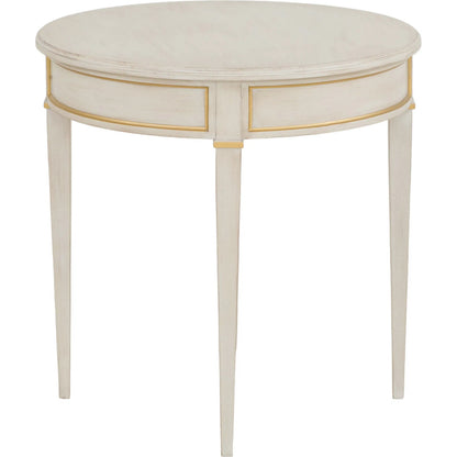 Matteo Linea Round End Table by Fairfield Chair. Made from beech solids, veneers in a unique style.