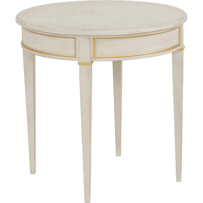 Matteo Linea Round End Table by Fairfield Chair. Made from beech solids, veneers in a unique style.