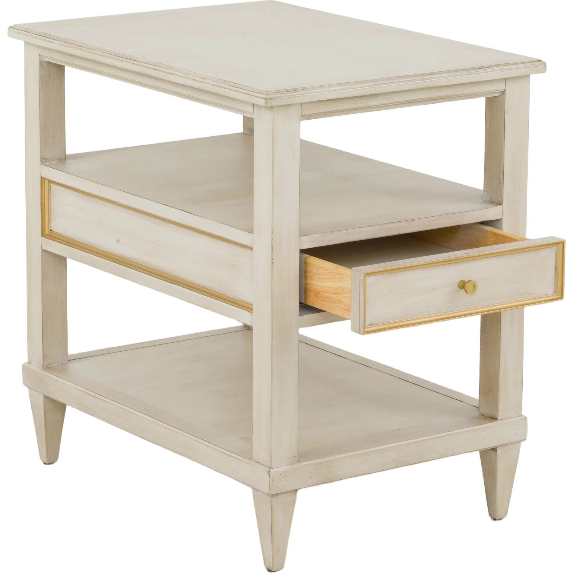 Matteo Linea Rectangle 1-Drawer Open End Table by Fairfield Chair. Made from beech solids, veneers in a unique style.