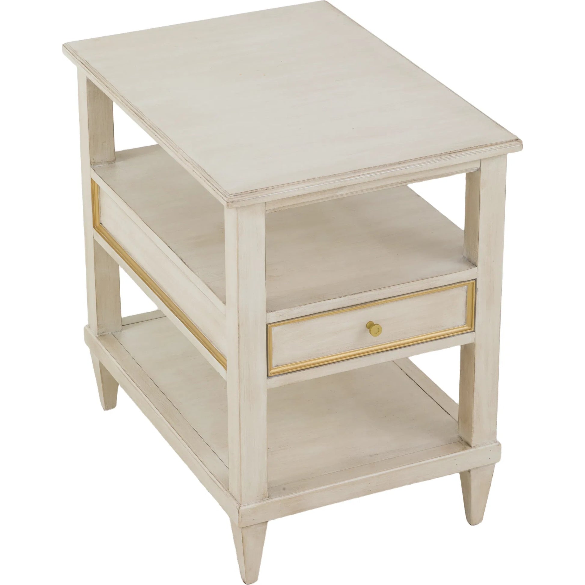 Matteo Linea Rectangle 1-Drawer Open End Table by Fairfield Chair. Made from beech solids, veneers in a unique style.