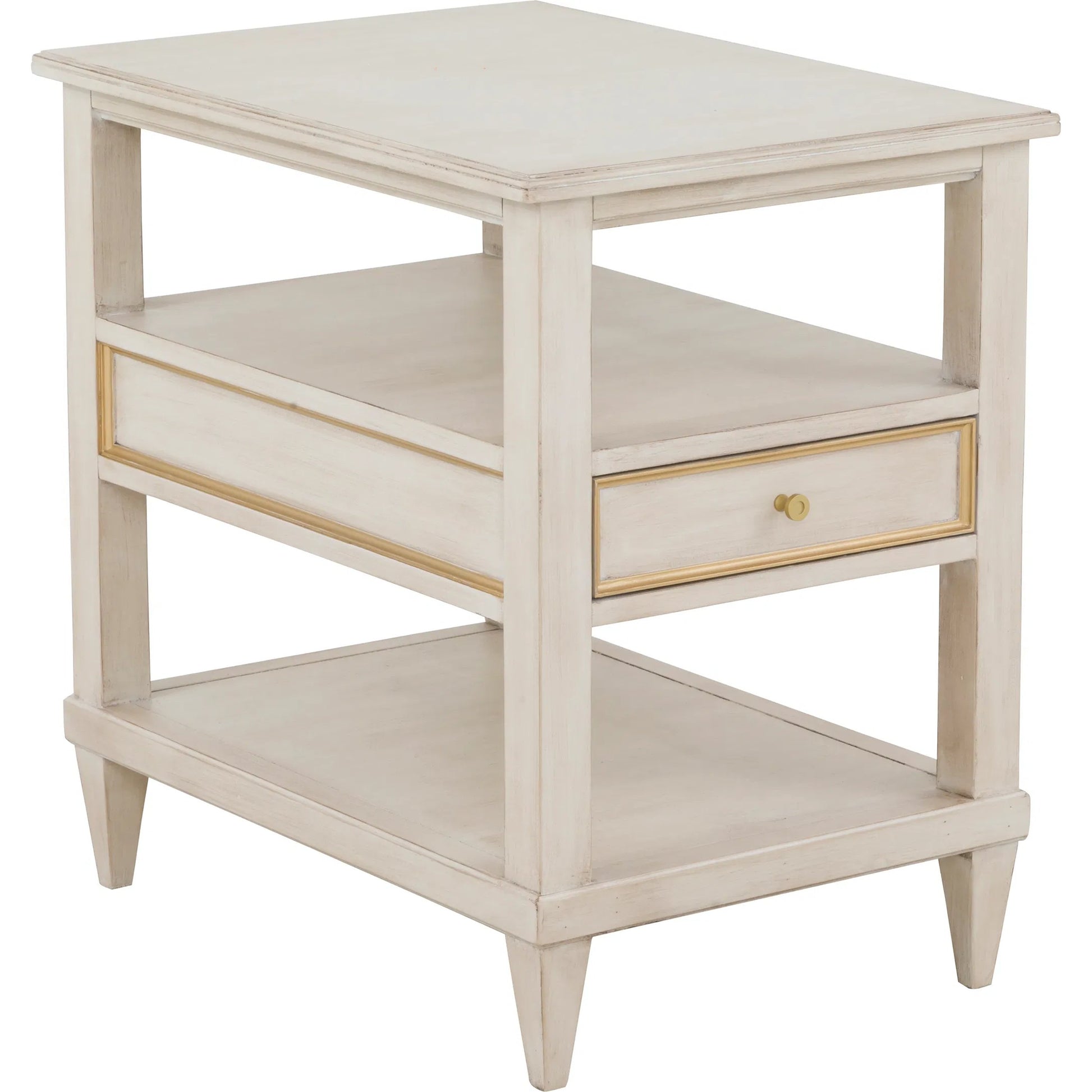 Matteo Linea Rectangle 1-Drawer Open End Table by Fairfield Chair. Made from beech solids, veneers in a unique style.