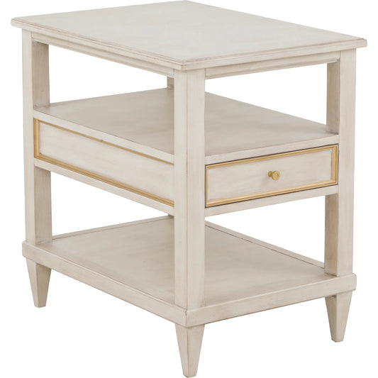 Matteo Linea Rectangle 1-Drawer Open End Table by Fairfield Chair. Made from beech solids, veneers in a unique style.