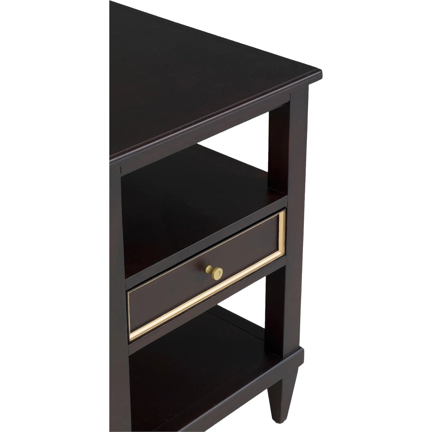 013 SI-2636082 | Closeup | Matteo Linea Rectangle 1-Drawer Open End Table by Fairfield Chair. Made from beech solids, veneers in a unique style.