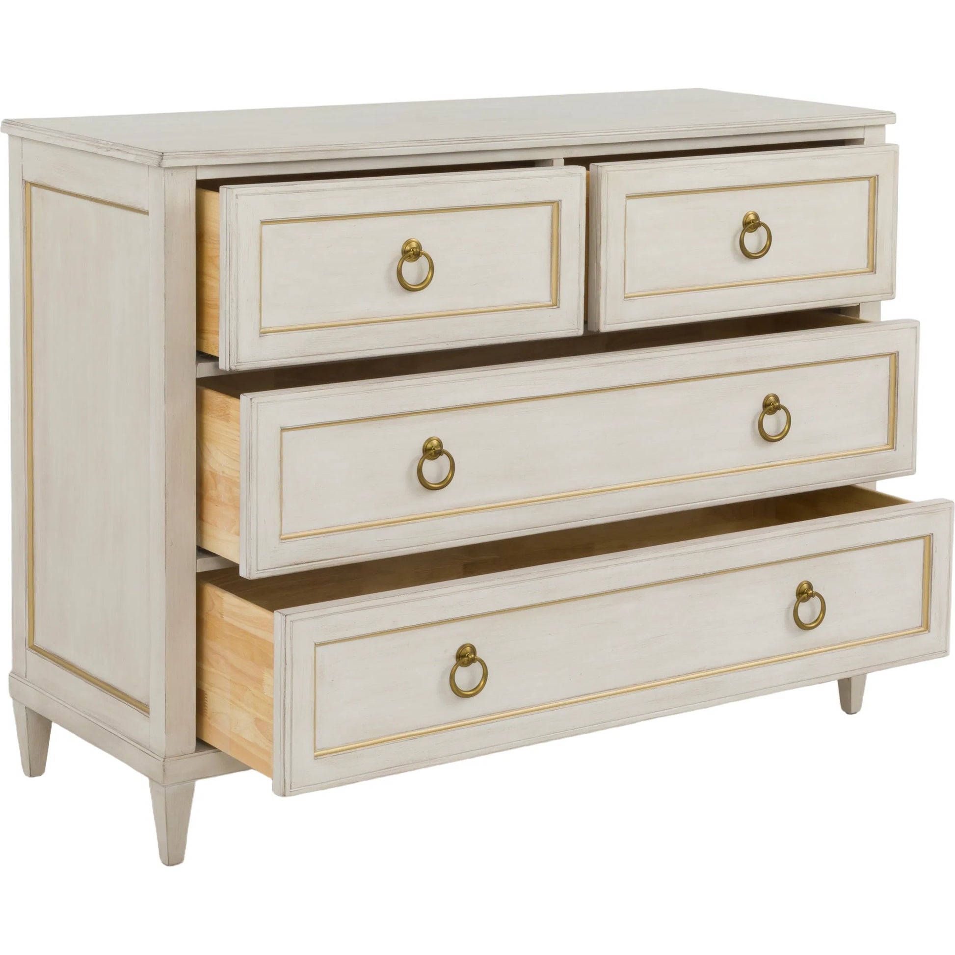 Matteo Palazzo 4-Drawer Chest by Fairfield Chair. Made from beech solids, veneers in a unique style.