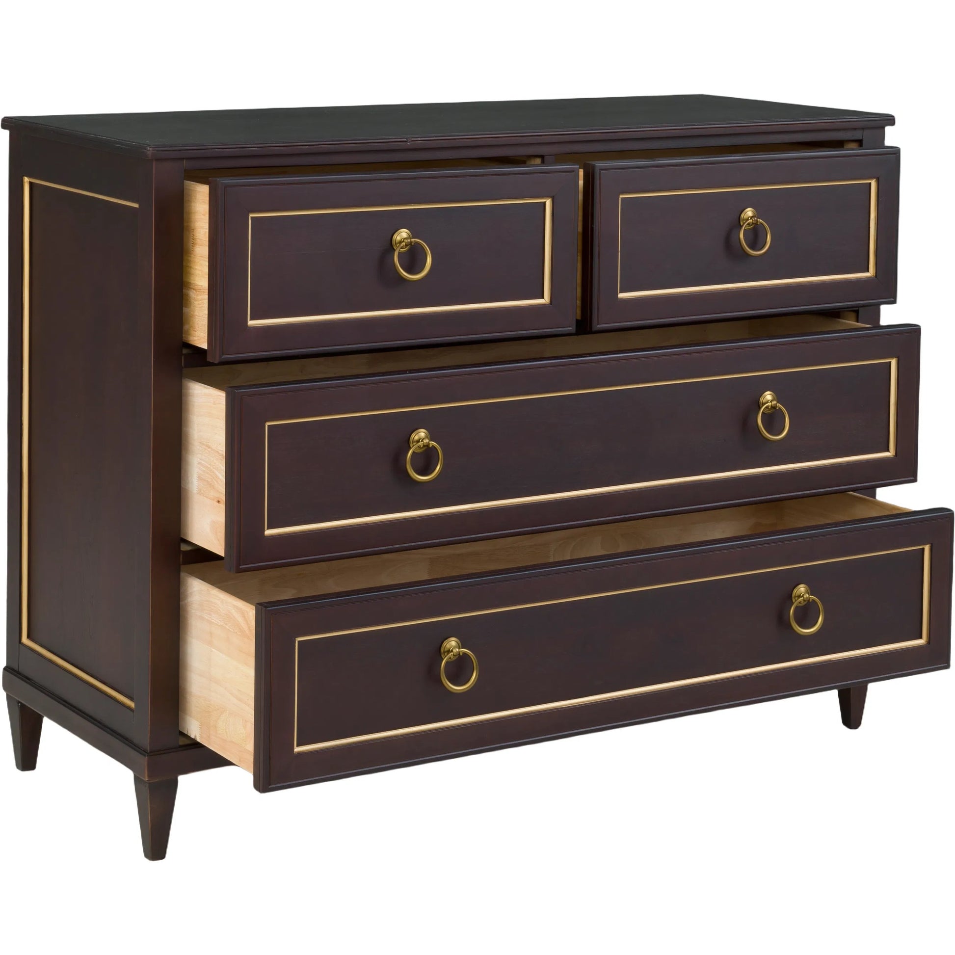 Matteo Palazzo 4-Drawer Chest by Fairfield Chair. Made from beech solids, veneers in a unique style.
